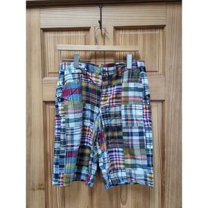 Polo Ralph Lauren Boys Sz 18 (30/10) Patchwork Madras Shorts Cotton Pockets